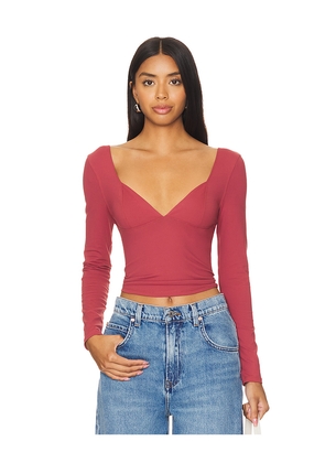 Free People x Intimately FP Duo Corset Long Sleeve Cami In Earth Red in Red. Size XL. Also in M.