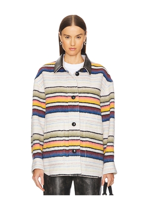 Isabel Marant Etoile Dayvi Overshirt in Ivory,Orange. Size 34/2. Also in 36/4, 38/6.