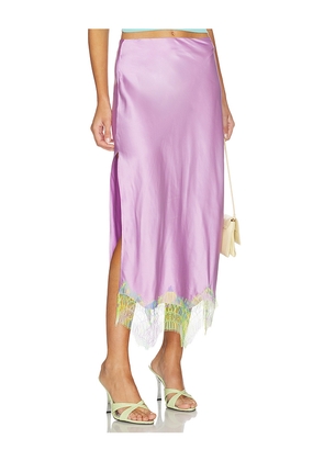 Donde Esteban Lila Salpicon Long Skirt in Lavender. Size L. Also in S, M.
