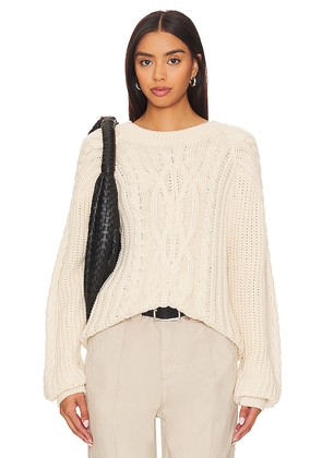 Free People Frankie Cable Sweater in Ivory. Size M. Also in L, S, XL, XS.