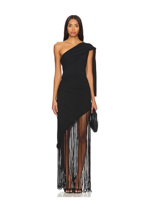 FAITHFULL THE BRAND Bijou Asymmetric Dress in Black. Size XS. Also in M.