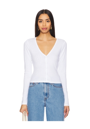 Good American Cotton Pointelle Cardigan in White. Size 4X. Also in 2X, 5X.