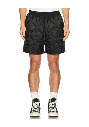 ALPHA INDUSTRIES Relaxed Quilted Short in Black. Size L. Also in S, M, XXL/2X.
