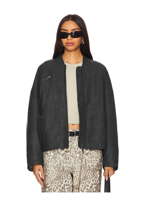 Free People x We The Free Vinny Faux Leather Bomber in Black. Size L. Also in XL.