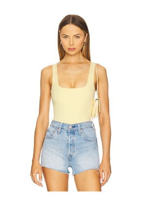 Good American Sculpting Modern Tank Bodysuit in Lemon. Size XL/1X. Also in L, XXL/2X.