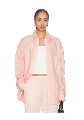 AEXAE Linen Woven Shirt in Pink. Size L. Also in XXS, XS, S, M.