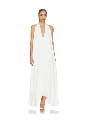 AEXAE Drape Maxi Dress in White. Size L. Also in M, S, XL.