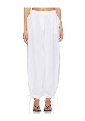 AEXAE Linen Balloon Pant in White. Size L. Also in XS, S, M.