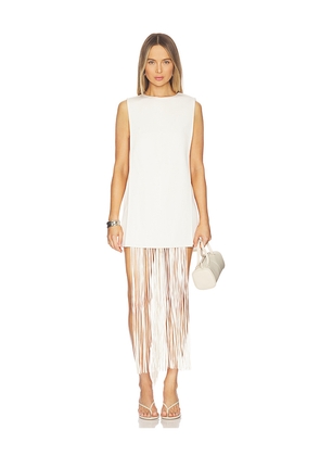 Alexis Mackenzie Dress With Removable Fringe in White. Size S. Also in XS, M, L.