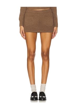 Frankies Bikinis Ashton Cotton Knit Skort in Brown. Size M. Also in XS, L.