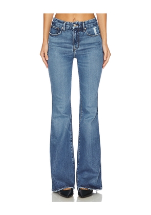 Good American Good Legs Flare Jeans in Denim-Medium. Size 24. Also in 28.