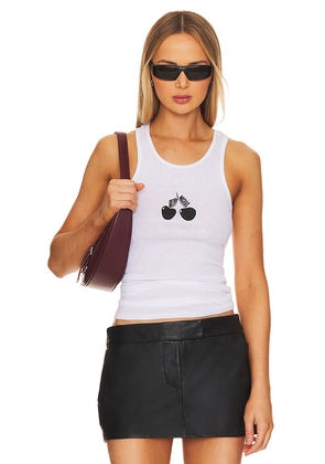 Gothicmochas Cherry Bomb Tank in White. Size M. Also in L, XL/1X.