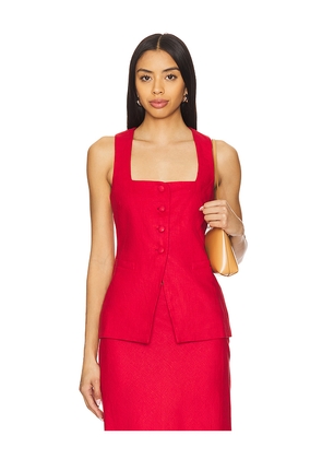 FAITHFULL THE BRAND Jackie Vest in Red. Size L. Also in M.