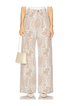 GIUSEPPE DI MORABITO Wide Leg Trousers in Neutral. Size 36. Also in 42, 44.