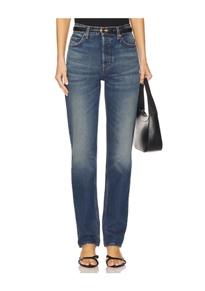 GRLFRND Walker Mid Rise Slim Jeans in Blue. Size 24. Also in 25, 26, 28, 32.