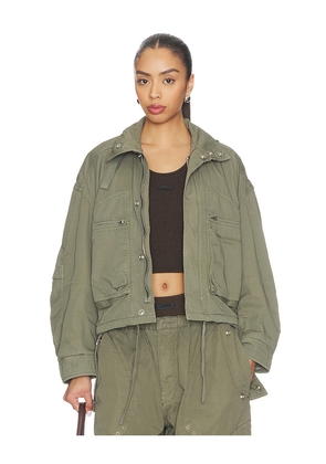 Alexander Wang Cargo Jacket With Articulated Pockets in Army. Size L. Also in XS, M.