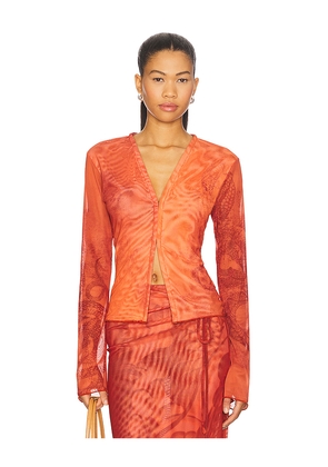 Jade Cropper Long Sleeve Cardigan in Red. Size 36. Also in 34, 38.