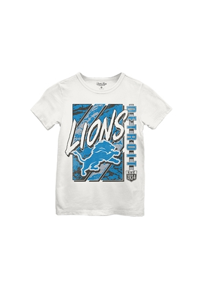 Junk Food Kids Lions Shift Tee in White. Size S. Also in XS, M.