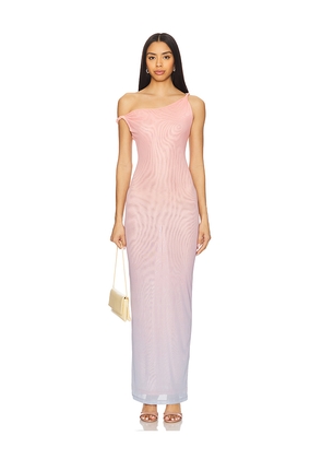 Good American Mesh Twist Maxi Dress in Blush. Size L. Also in S.