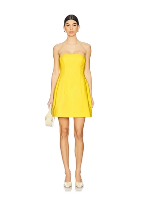 SIMKHAI Arta Bustier Mini Dress in Lemon. Size 2. Also in 4, 6, 8.