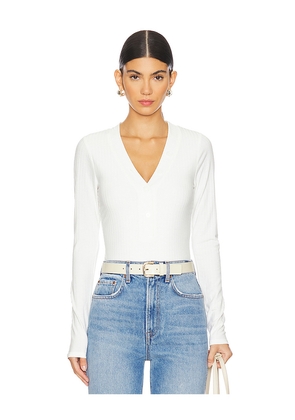 Good American Ribbed Henley in Ivory. Size 3X. Also in 2X, 4X, 5X, XL.