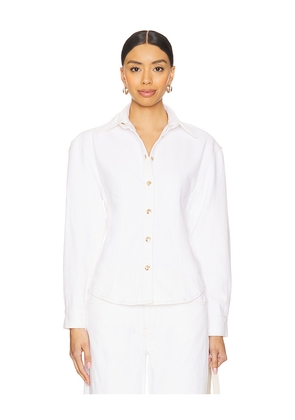 FRAME The Sculpted Shirt in White. Size 12. Also in 10, 14, 16.