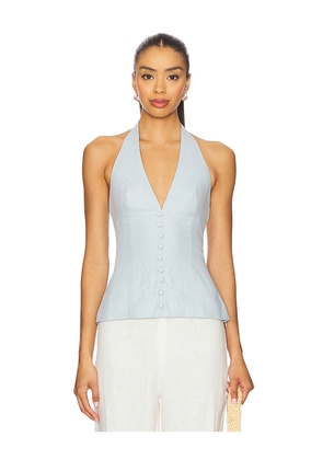 FAITHFULL THE BRAND x REVOLVE Marie Top in Baby Blue. Size XL. Also in M.