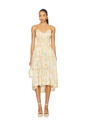 Free People Adriel Midi Dress in Yellow. Size M. Also in L, S, XL.