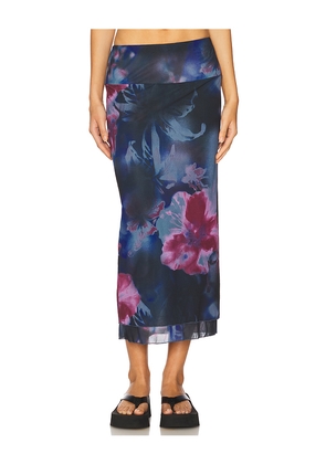 Free People Sunset Mesh Maxi Skirt in Blue. Size M. Also in XS, S, L, XL.