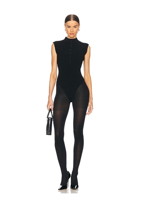 Helsa Cassidy Knit Bodysuit in Black. Size M. Also in S, L.