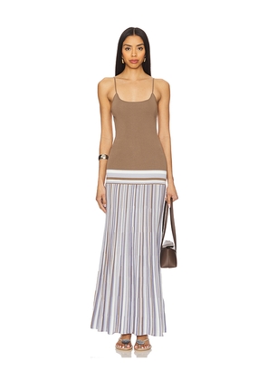 FAITHFULL THE BRAND Citara Maxi Dress in Brown. Size M. Also in L, XL, XXL.