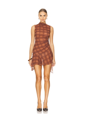 h:ours Amari Mini Dress in Brown. Size M. Also in XXS, S, L, XL.