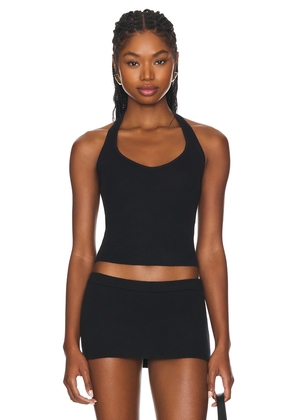 Frankies Bikinis Marialla Knit Top in Black. Size XL. Also in L.