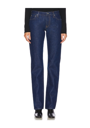 GRLFRND Isabel Low Rise Straight Jeans in Denim-Dark. Size 24. Also in 23, 25, 26, 27, 28, 29, 30, 31, 32.