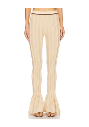 ISA BOULDER Pleatflare Pants in Beige. Size S. Also in XL, XS.