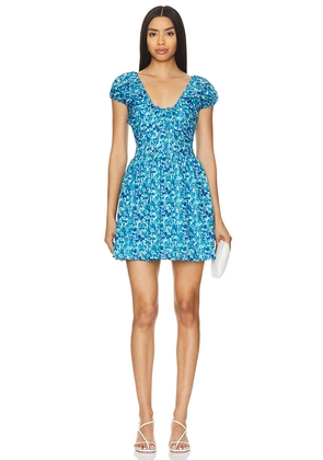FAITHFULL THE BRAND Limone Mini Dress in Blue. Size XS. Also in S.
