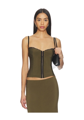 Bella Venice x REVOLVE Caroline Corset in Olive. Size M. Also in S, XS.