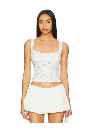 Free People Full Bloom Eyelet Cami in Ivory. Size M. Also in L, XL.