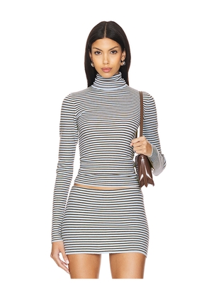 Frankies Bikinis Tucker Cloud Knit Turtleneck Sweater in Baby Blue. Size S. Also in XS, M, L, XL.