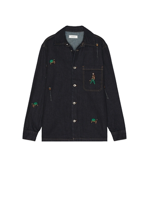 FLANEUR Relics Shirt in Blue. Size S. Also in M.