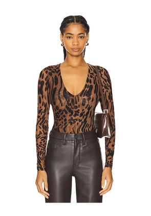Good American Mesh Bodysuit in Brown. Size XS. Also in XXXXL/4X.