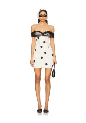 For Love & Lemons Dorothy Dot Mini Dress in Cream. Size S. Also in XS, M.