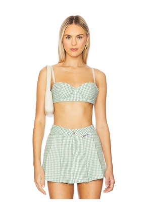 GCDS Tweed Bra in Sage. Size 4. Also in 2.