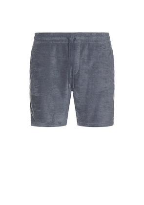 Faherty Cabana Towel Terry Sweatshort in Slate. Size XL/1X. Also in S.