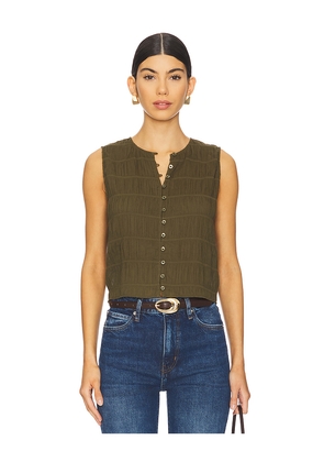 FRAME Smocked Tank in Olive. Size XS. Also in L.