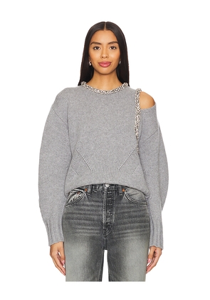 SIMKHAI Monroe Pullover With Embellishment in Grey. Size M. Also in S.