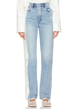 GRLFRND Sara Super High-rise Straight Jeans in Denim-Light. Size 24. Also in 23, 25.