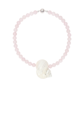 Julietta X Revolve Mykonos Choker in Pink.