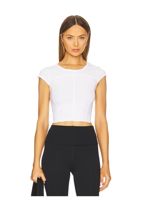 Free People x FP Movement Tempo Ribbed Baby Tee in White. Size M. Also in L, S.