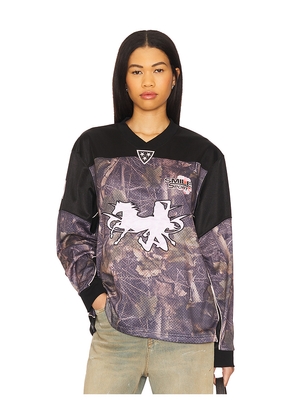 Jaded London Resident Hater Hockey Top in Brown. Size L. Also in XS, S.